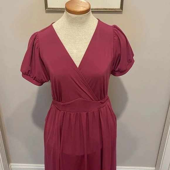 NWT!! Torrid - Mini Studio Knit Surplice Dress - Size 0 - L/12 - Pink!! - Picture 6 of 13